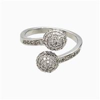 Copper Rings Pave Zirconia Platinum Plated, approx 8mm, 18mm dia [FN56164]