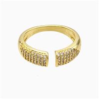 Copper Rings Pave Zirconia 18K Gold Plated, approx 6mm, 18mm dia [FN56187]