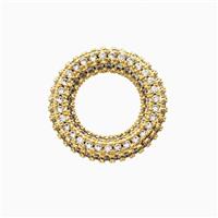Copper Circle Connector Pave Zirconia 18K Gold Plated, approx 18mm [FN56278]