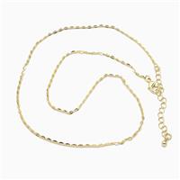 Copper Necklace Chain Gold Plated, approx 1.6mm, 39-44cm length [FR11819]