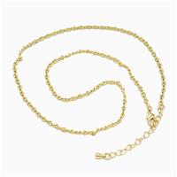 Copper Necklace Chain Gold Plated, approx 2mm, 38-43cm length [FR11823]