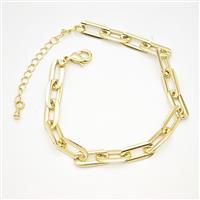 Copper Bracelets Chain Gold Plated, approx 6-14mm, 18-23cm length [FR11954]