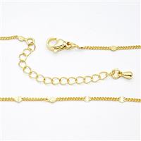 Copper Necklace Chain Gold Plated, approx 1.2mm, 44-50cm length [FR11957]