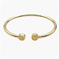 Copper Open Cuff San Judas Bangles 18K Gold Plated, approx 9mm, 60mm dia [FR12042]