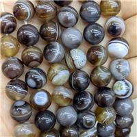 Natural Stripe Agate Beads Coffee Dye Smooth Round, approx 8mm [GA3591-8MM]