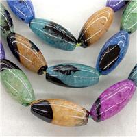 Natural Agate Druzy Rice Beads Mixed Color Dye, approx 18-40mm [GA3606]
