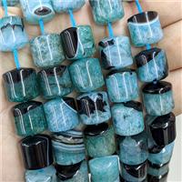 Natural Agate Druzy Column Beads Turqblue Dye, approx 13-14mm [GA3608]