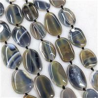 Natural Agate Slice Beads Dye Coffee Black Freeform, approx 20-33mm [GA3644]