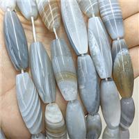 Natural Agate Rice Beads Banded Gray, approx 14-40mm [GA3650]