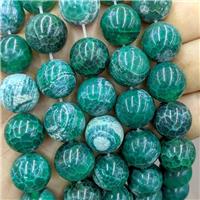 Green Fire Agate Beads Smooth Round Dye, approx 16mm dia [GA3679]