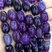Natural Stripe Agate Barrel Beads Purple Dye, approx 13-18mm [GA3991]