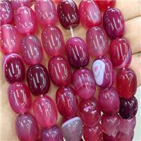 Natural Stripe Agate Barrel Beads Red Dye, approx 13-18mm [GA3994]