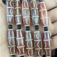Tibetan Style Agate Rice Beads Redcoffee Dye, approx 12-38mm, 8pcs per st [GA4150]
