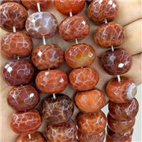 Natural Red Fire Agate Rondelle Beads Faceted Dye, approx 16mm [GA4160-16MM]