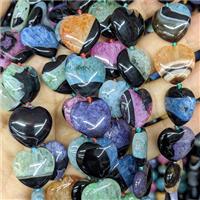 Agate Druzy Heart Beads Mixed Color, approx 20mm [GA4177]