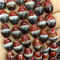 Tibetan Style Agate Rice Beads Red, approx 11x16mm [GA4187]