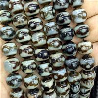 Tibetan Style Agate Round Beads Black Smooth, approx 12mm [GA4191]