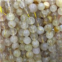 Natural Golden Rutilated Quartz Beads Smooth Round, approx 6mm [GB23076-6MM]