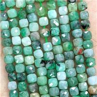 Natural Green Emerald Beads Faceted Cube, approx 3.7-4.4mm [GB23126]