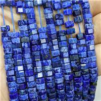 Natural Lapis Lazuli Hexagon Beads Blue B-Grade, approx 6mm [GB23146]