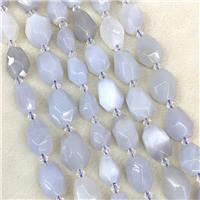 Natural Blue Chalcedony Nugget Beads Faceted Freeform, approx 12-20mm [GB23193]