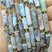 Natural Larima Tube Beads Blue, approx 6-30mm [GB23366]