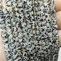 Natural Black Dalmatian Jasper Heart Beads, approx 6mm [GB23595]