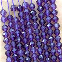 Natural Purple Amethyst Beads Faceted Round, approx 4mm [GB23755-4MM]