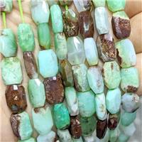 Natural Green Australian Chrysoprase Beads Faceted Rectangle, approx 9-13mm [GB23917]