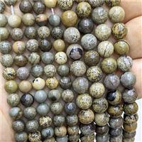 Natural Chinese Chohua Jasper Beads Yellow Smooth Round, approx 8mm [GB23934-8MM]