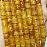 Amber Yellow Jade Heishi Beads Dye, approx 1x6mm [GB23946]