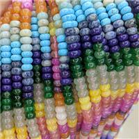 Dye Jade Beads Smooth Rondelle Mixed Color, approx 8mm [GB24031]