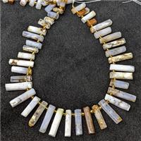 Natural White Moss Opal Stick Beads Topdrilled, approx 7-30mm [GB24045]