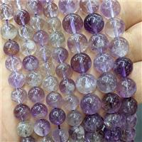 Natural Purple Super7 Crystal Quartz Beads Smooth Round, approx 8mm [GB24288-8MM]