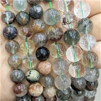 Natural Chlorite Crystal Quartz Beads Green Smooth Round, approx 8mm [GB24318-8MM]