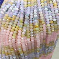 Natural Morganite Beads Multicolor Faceted Rondelle, approx 4x6mm [GB24350]