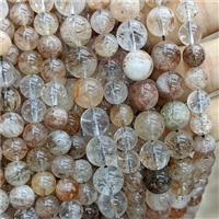 Natural Black Golden Super7 Rutilated Quartz Beads Smooth Round, approx 8mm [GB24479-8MM]