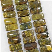 Natural Tiger Eye Stone Beads Two Holes Rectangle, approx 10-20mm, 39pcs per st [GB24796]