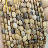 Natural Picture Jasper Oval Beads, approx 6-8mm [GB24805]