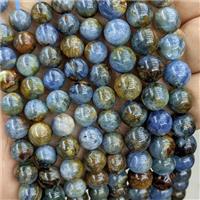Natural Kyanite Beads Blue Golden Smooth Round, approx 6mm [GB24824-6MM]