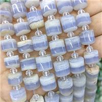 Natural Blue Lace Agate Column Beads Tube, approx 13mm [GB24846]