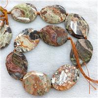 Natural Ocean Jasper Slice Beads Freeform Multicolor, approx 32-42mm [GB24850]