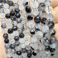 Natural Black Rutilated Beads Cutted Round, approx 8mm [GB25074-8MM]