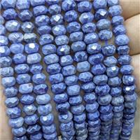 Blue Sodalite Beads Faceted Rondelle Electroplated, approx 5x8mm [GB25104]