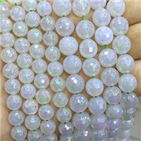 White Agate Beads Faceted Round AB-Color Electroplated, approx 8mm [GB25223-8MM]