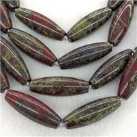Natural Dragon Bloodstone Rice Beads Red Green, approx 14-40mm [GB25268]