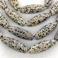 Natural Black Dalmatian Jasper Rice Beads, approx 14-40mm [GB25278]