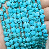 Teal Magnesite Turquoise Star Beads Faceted, approx 8mm [GB25345]