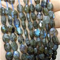 Natural Labradorite Oval Beads Faceted, approx 8-10mm [GB25372]