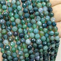 Natural Green Moss Agate Beads Faceted Round, approx 6mm [GB25657]